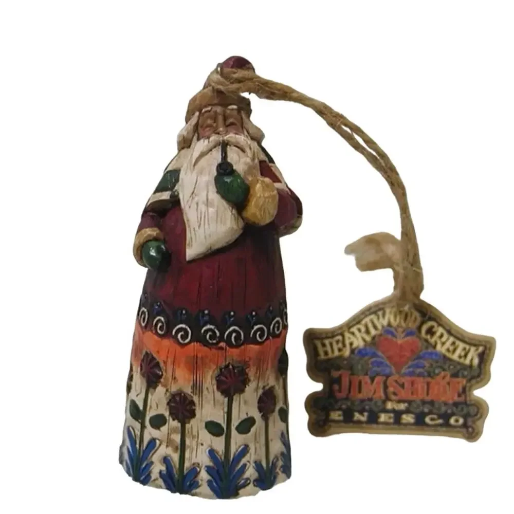Jim Shore Heartwood Creek Santa with Pipe Christmas Ornament 2002 Folk Art